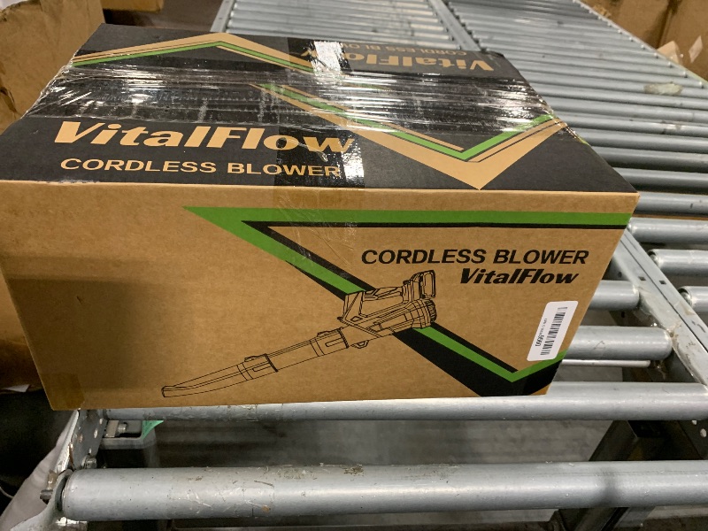 Photo 1 of [Needs new batteries] Cordless Leaf Blower with 2× 6.0Ah Batteries and Charger, 540CFM/170MPH Battery Powered Leaf Blower, 6 Speeds, Lightweight Electric Leaf Blowers for Lawn Care, Patio, Dust and Leaves Cleaning