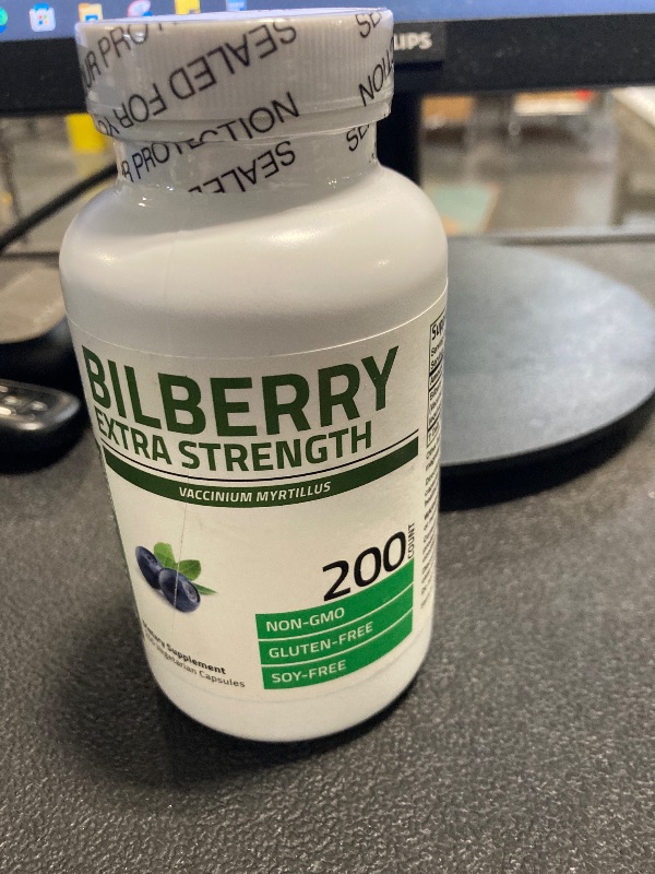 Photo 1 of **expires 05/2026**Bronson Bilberry Extra Strength Vaccinium Myrtillus, Promotes Eye Health and Supports Healthy Vision - Non GMO, 200 Vegetarian Capsules