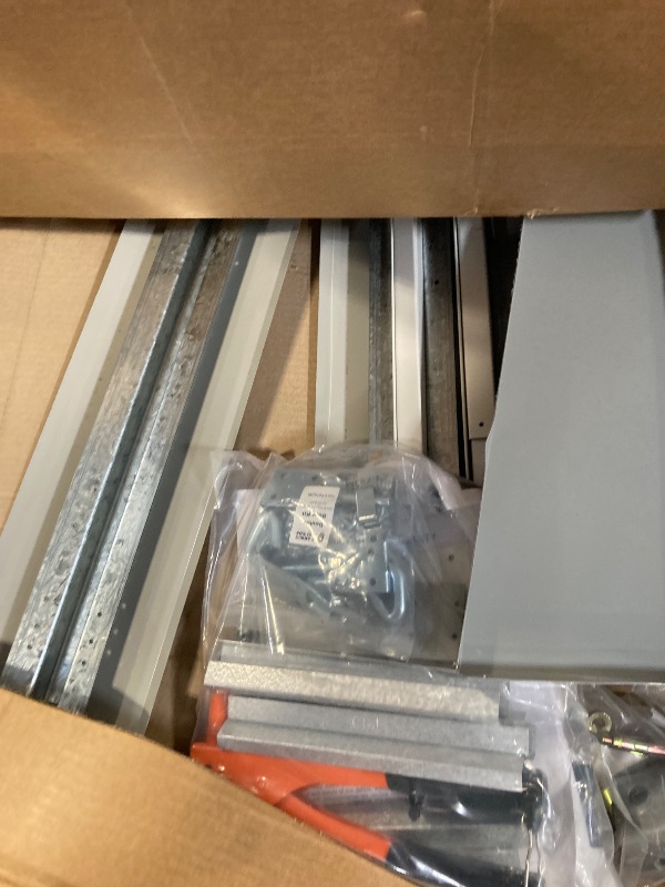 Photo 1 of **unsure of what parts are missing-will need truck or trailer for pick up**Absco Regent 10 Ft. x 12 Ft. Metal Storage Shed DIY Galvanized Steel Sheds for Tools, Bikes, Lawn & Garden Equipment, Outdoor Patio Furniture, Perfect in Backyard, Garden (Woodland