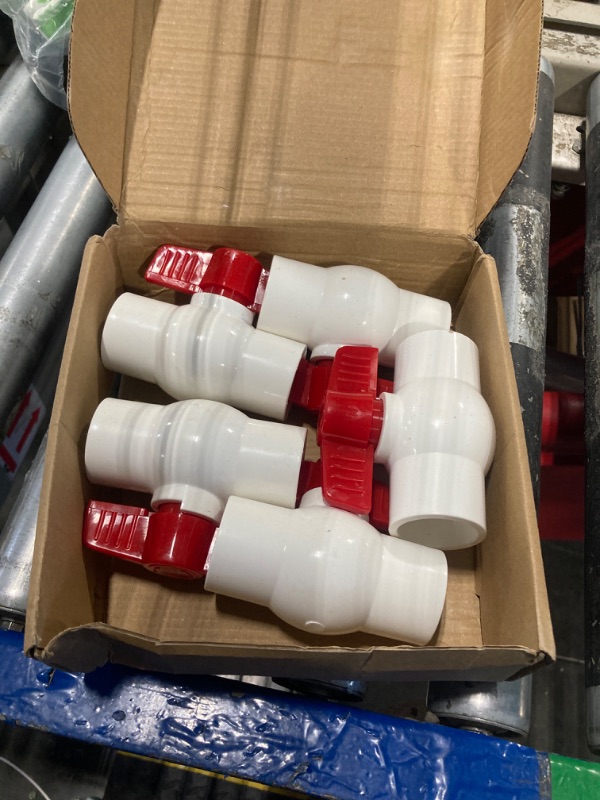 Photo 1 of [5 Pack] 1' PVC Ball Valves, PVC Valves Ball Valve Water Shut Off Valves, 1 inch PVC Ball Valves Slip, Pipe Fittings, Rated at 150 PSI, Socket (1'' - Box of 5)