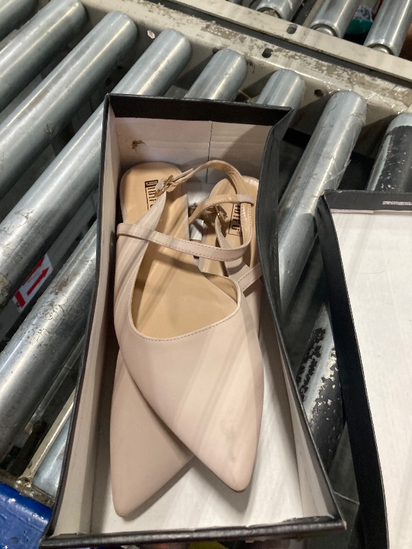 Photo 1 of  *** USED *** IDIFU Nude Women's Flats Pointed Toe Slingback Flat Shoes Closed Toe Dress Shoes for Women Bridal Ladies Dressy Comfy Casual Formal Flats Work Office Wedding Business Evening Flats(Nude Nubuck, 9)