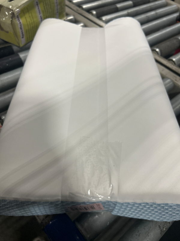 Photo 1 of ** only 1**2 Pack Memory Foam Cooling Bed Pillows for Sleeping, Ergonomic Cervical Pillow for Neck and Shoulder Pain Relief, Adjustable Cold Pillow Set of 2,with Pillowcase?Blue?