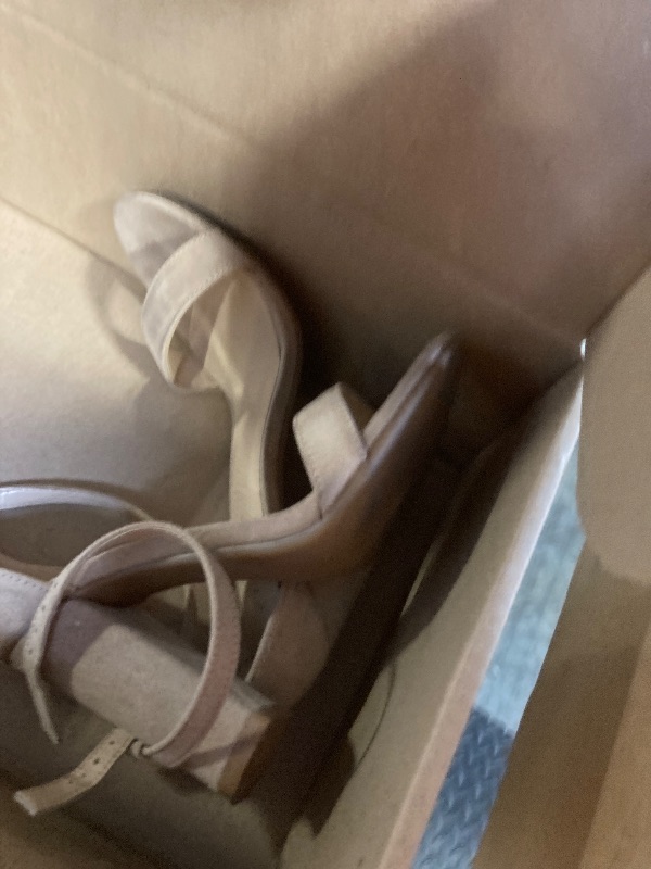 Photo 1 of  *** USED  *** Ankis Nude Heels for Women Open Toe Ankle Strap High Heel Sandals Party Wedding Strappy Buckle Sandals Standard Size 4 Inches Tall High Heel Design…