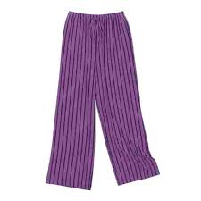 Photo 1 of  Women's Striped Purple Pants Loose Fit Wide Leg High Waist Pants Oversized Casual Lightweight Comfy Lounge Pants for Beach Outing