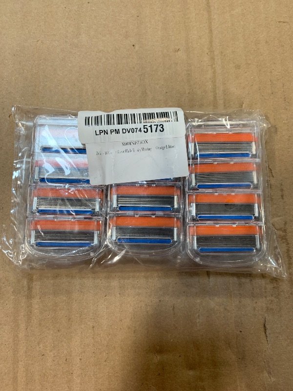 Photo 1 of 12 Count Razor Blade Refills, Compatible with Fusion5 Razor, Long-Lasting Sharpness and Skin-Friendly Shaving - Orange Edition