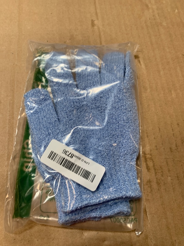 Photo 1 of ** LIGTH BLUE ** Temple Spring Exfoliating Glove, Carbonized Rayon Bamboo Exfoliating Body Scrubber, Loofah Washcloth, Exfoliate Loofa Shower Scrubber, Body Exfoliator Scrub, Shower Loofah Bath Sponge - Grey