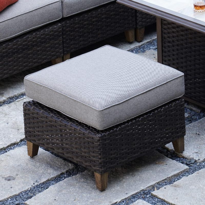 Photo 1 of 
Grand patio Outdoor Furniture, Patio Wicker Sectional Sofa Modular Furniture Set Single Sofa with Thick Cushions for Deck Porch Poolside Garden (Ottoman)
Color:Grey-ottoman
