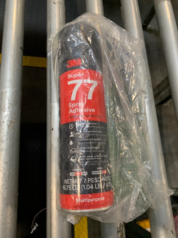 Photo 1 of 3M Super 77 Multipurpose Permanent Spray Adhesive Glue, Paper, Cardboard, Fabric, Plastic, Metal, Wood, Net Wt 16.75 oz