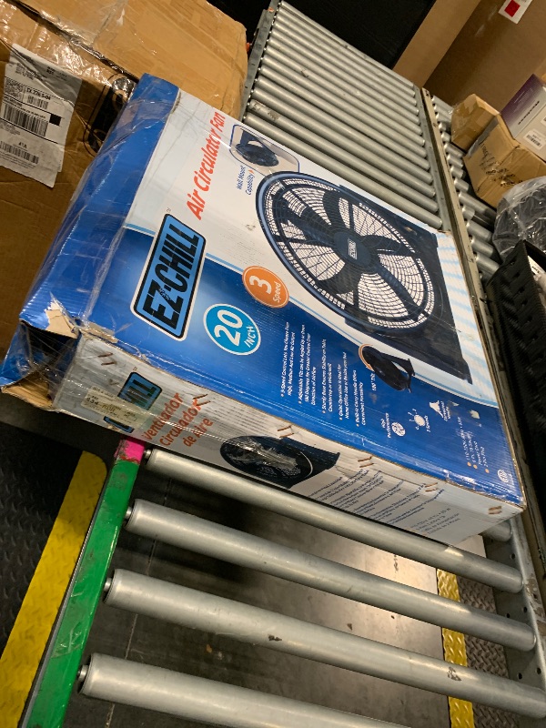Photo 1 of      EZ-CHILL 20" High Velocity Floor Fan with 180 Degree Adjustable Tilt, 3 Speed, Ideal for Home, Bedroom, & Office, 01302