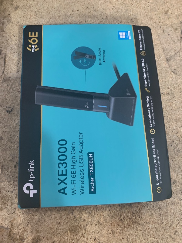 Photo 1 of TP-Link WiFi 6E USB Adapter for Desktop PC - (Archer TXE50UH) AXE3000 Tri-Band Wireless Network Adapter, Ultra-Low Latency, MU-MIMO, OFDMA, Refined Security, WPA3, Supports Windows 11/10