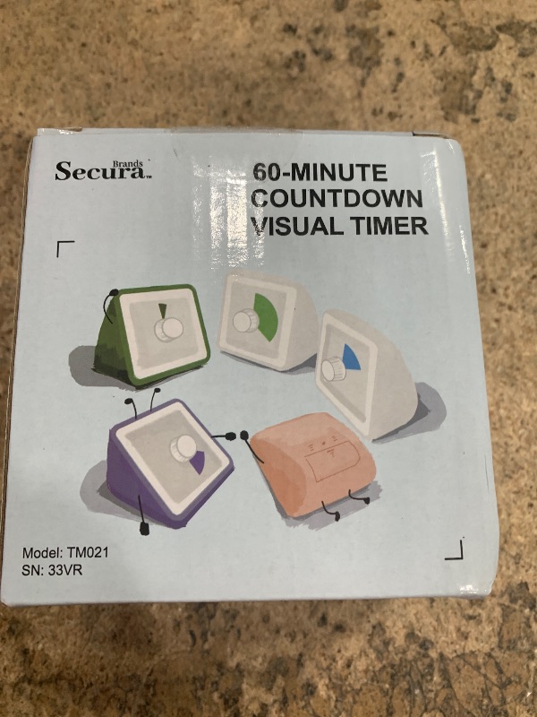 Photo 1 of Secura 60 Minute Essential Visual Timer for Kids, Countdown Clock Timer for Special Education, Classroom, School, Desk, Home, Office, Silent Non-Ticking Time Management Tool (Orange & Orange)