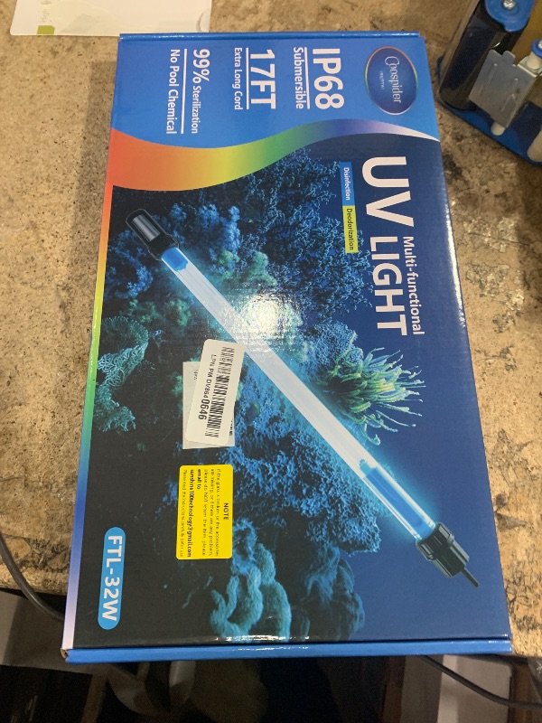 Photo 1 of 32W Aquarium UV Light for 100-2000 Gallon, UV Pond Water Clarifier for Koi Pond, Swimming Pool, Spa, Large Fish Tank, Cold Plunge UV Light for Pond Algae Control