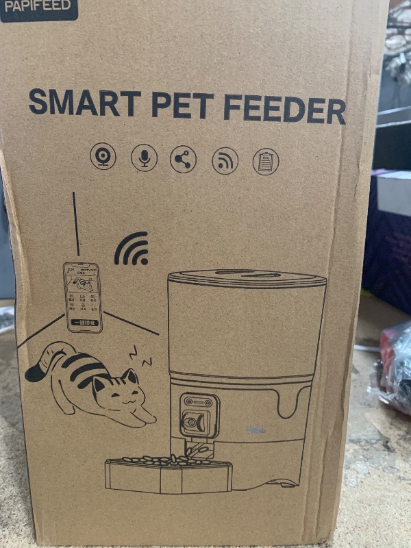 Photo 1 of PAPIFEED Automatic Cat Feeder Adjustable Angle? Two-Way Audio 2.4G WiFi Pet Feeder with Camera Easy to Clean Detachable Feeding Schedule 1-10 Meals Per Day Perfect for Cats Small Dogs 6L Capacity
