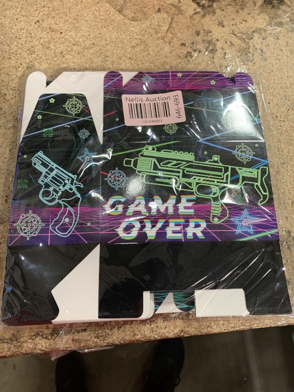 Photo 1 of 24 PCS Laser Tag Birthday Gift Boxes Neon Laser Tag Goodie Boxes for Kids' Laser Tag Birthday Decoration Laser Theme Glow Food Box Tray Table Centerpiece for Laser Tag Shooting Game Birthday Supplies