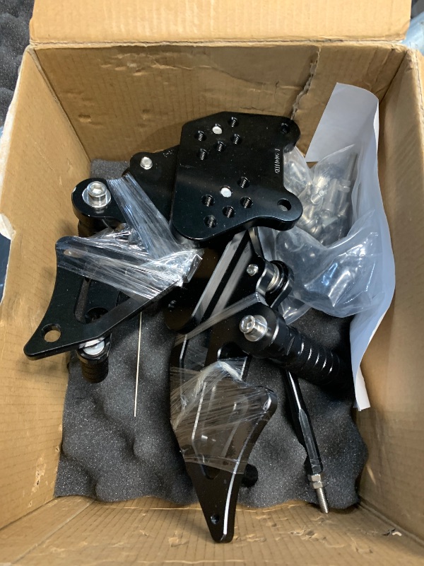 Photo 1 of (POSSIBLE MISSING HARDWARE) (UNTESTED) JFG RACING Motorcycle Rearsets, Rear Sets Foot Pegs For Ninja 250 13-16 NINJA 300 13-16 Z300 13-16 NINJA 300R EX300 13-14 CNC Adjustable(Black)