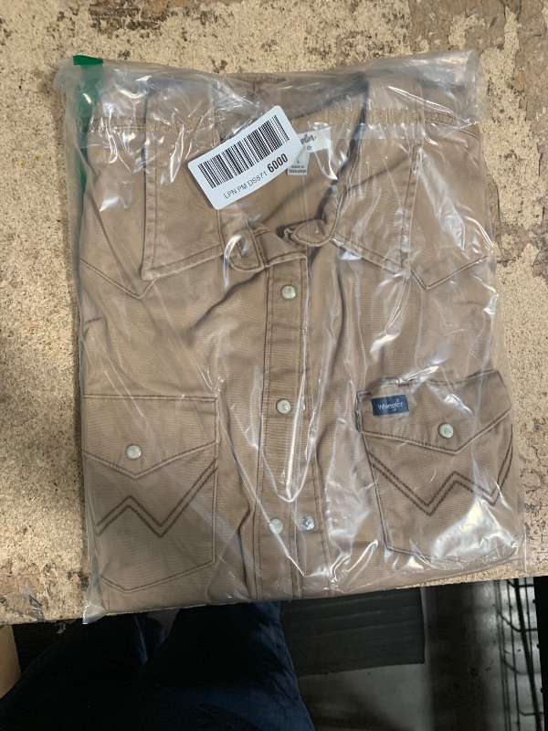 Photo 1 of (LARGE) (BAGGED) Wrangler womens Long Sleeve Western Snap Work Shirt Blouse, Rawhide, Large US