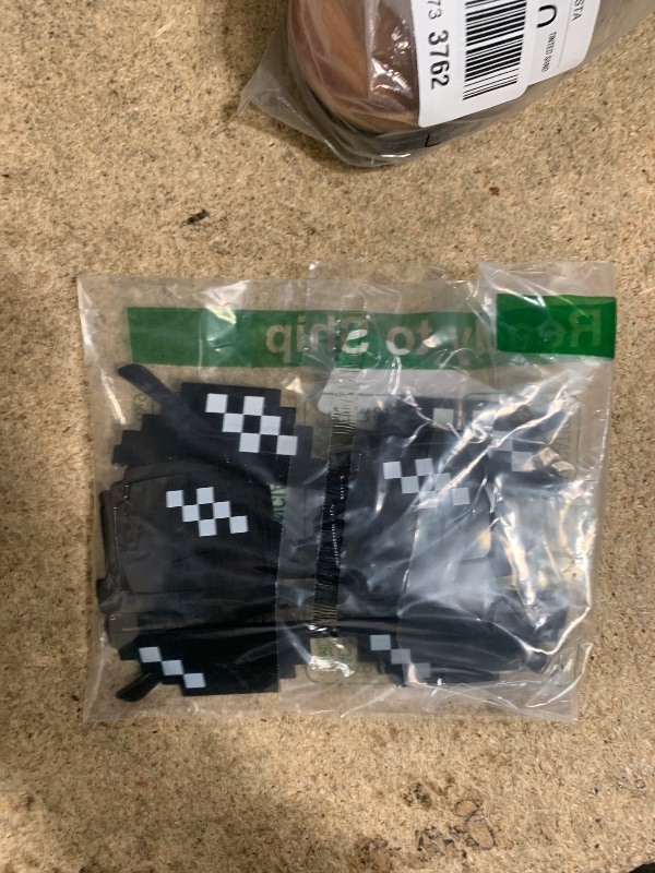 Photo 1 of [3 Pack] Thug Life Sunglasses, Men Women Glass 8 Bit Pixel Mosaic Glasses Photo Props Unisex Sunglass Toy - Black