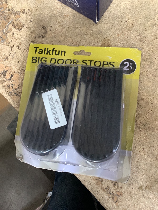 Photo 1 of Big Door Stopper 2 Packs Heavy Duty Wedge Rubber Door Stop Works on All Floor Surfaces Height up to 1.9 Inches Non-Scratching Doorstops Special for Home Office School Heavy Door (Black)