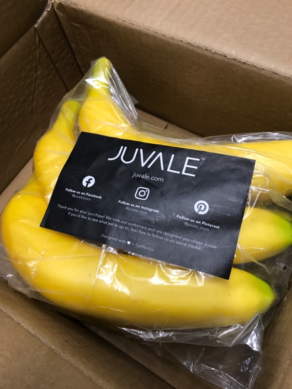 Photo 1 of J-Rijzen 6PCS  Fake bananas. Artificial Fruits Vivid Yellow for Home Fruit Shop Supermarket Desk Office Restaurant Decorations Or Props (Yellow)