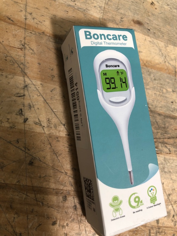 Photo 1 of Boncare 9 Seconds Basal Body Thermometer for Ovulation, Oral Thermometer for Adults and Kids - Accurate Rectal Thermometer for Baby, with Fever Alarm and Large Display, FSA HSA Eligible (Rice-White)
