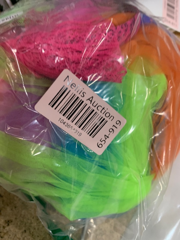 Photo 1 of Blulu Halloween 80s Costume Accessories Set T-shirt Colorful Tutu Headband Earring Necklace Leg Warmers for kids (Classic,Aged 11-13)