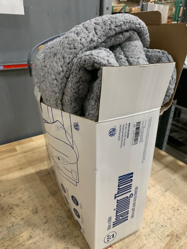 Photo 1 of (used) Westinghouse Electric Blanket Throw Size, Soft Plush Sherpa Heated Blanket with 6 Heating Levels & 2-10 Hours Auto-Off