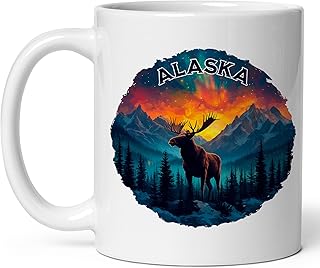 Photo 1 of ALASKA State Ceramic Coffee Mug 11oz - Tea Coffee Mug with Comfortable Grip - Unique Travel Gift Cup for Office or Home - Vibrant Long-Lasting PRINT