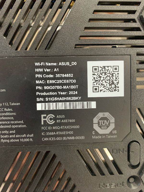 Photo 1 of ASUS RT-AXE7800 Tri-band WiFi 6E (802.11ax) Router, 6GHz Band, ASUS Safe Browsing, Upgraded Network Security, Instant Guard, Built-in VPN Features, Parental Controls, 2.5G Port, AiMesh Support