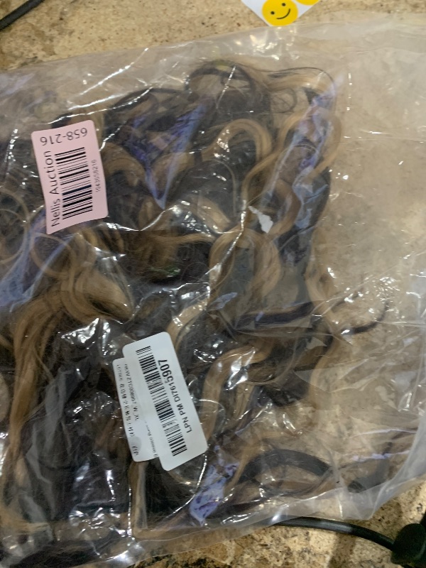 Photo 1 of ***(HEAVILY USED)***
REECHO Curly Hair Extensions, 4PCS 16 inch Clip in Hair Extensions Lace Weft Short Curly Extension Clip Ins Invisible Natural Hairpieces for Women, Brown with Deep Blonde Highlights