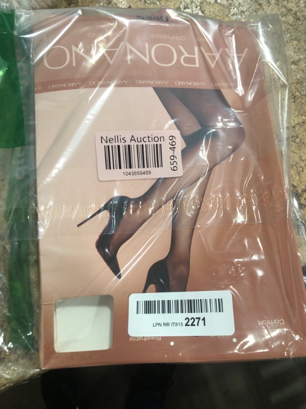 Photo 1 of Aaronano Suspender Tights for Women Sheer Garter Pantyhose Control Top Thigh High Stockings(Brown,S-M)