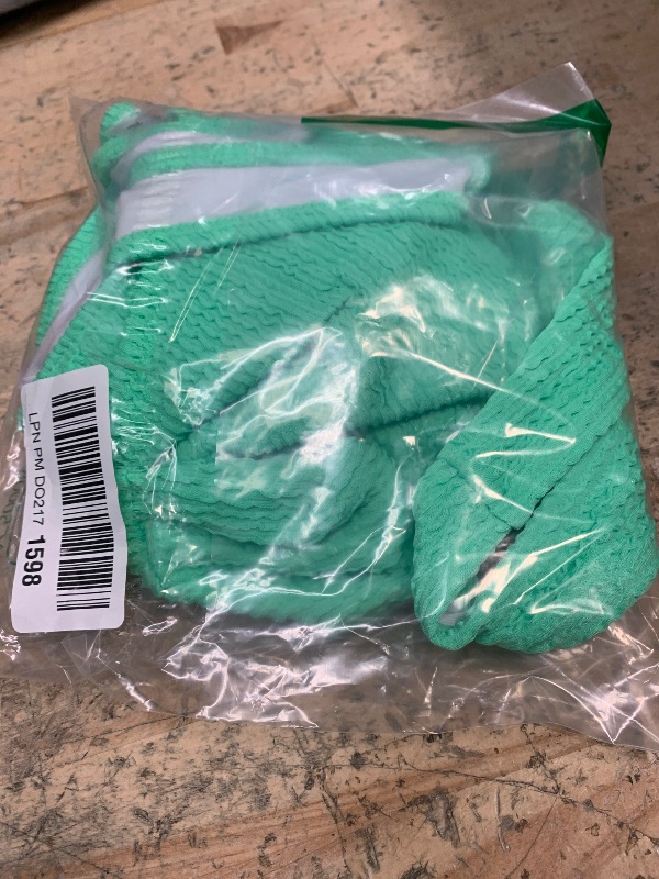 Photo 1 of *USED MISSING TOP*BYIMISAN Womens Ribbed Bikini Set Crop Top Sporty Swimsuits with Mid Waist Cheeky Two Piece Bathing Suit Lake Green XL