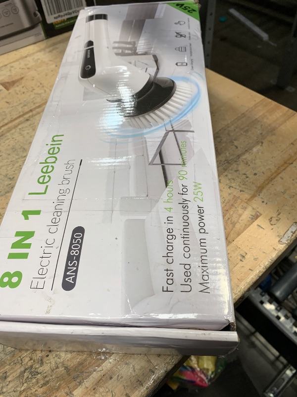 Photo 1 of ***SEE NOTES*** 
Leebein Electric Spin Scrubber, Cordless Cleaning Brush with 8 Replaceable Brush Heads, Tub and Floor Tile 360 Power Scrubber Dual Speed with Adjustable & Detachable Handle for Bathroom Kitchen Car