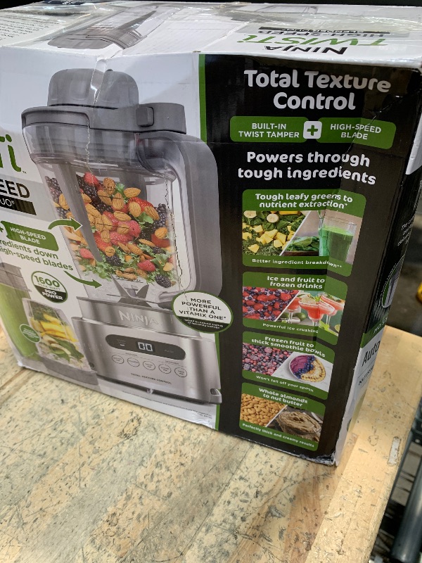 Photo 1 of Ninja SS151 TWISTi Blender DUO, High-Speed 1600 WP Smoothie Maker & Nutrient Extractor* 5 Functions Smoothie, Spreads & More, smartTORQUE, 34-oz. Pitcher & (2) To-Go Cups, Gray