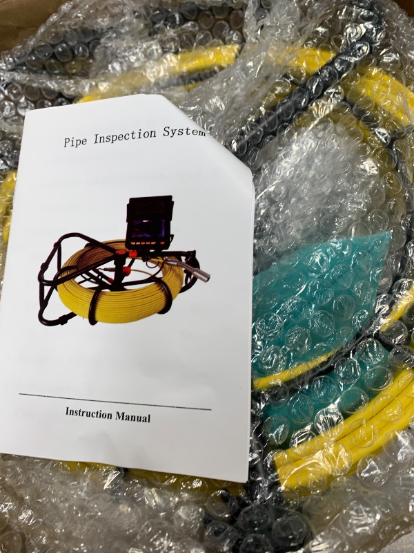 Photo 1 of ** PARTS ONLY, LIGHT AROUND CAMERA IS NON-FUNCTIONAL**
Sewer Camera 100FT,8500mAH JQKJCAM Drain Pipe Sewer Line Inspection Camera with 12 Light 4.3'' 16GB Screen Meter Counter,23MM/0.9In Plumbing Snake Bore Scope Cameras for Pipes Inspection (30m)