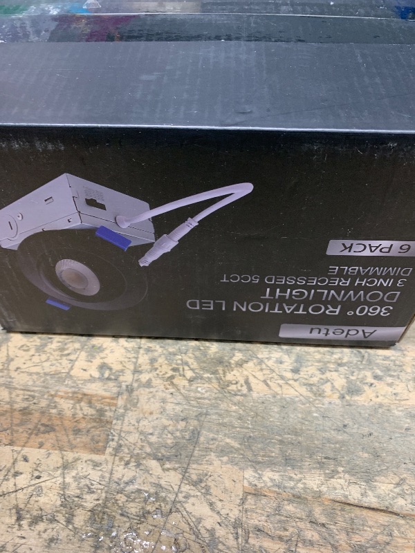 Photo 1 of Adetu 3 Inch 5CCT Gimbal Black Led Recessed Lighting with Junction Box, 2700K/3000K/3500K/4000K/5000K, 7W Eqv 80W, 360°+90° Adjustable Led Recessed Lights, 800LM Brightness - ETL (Black, 6 Pack)
