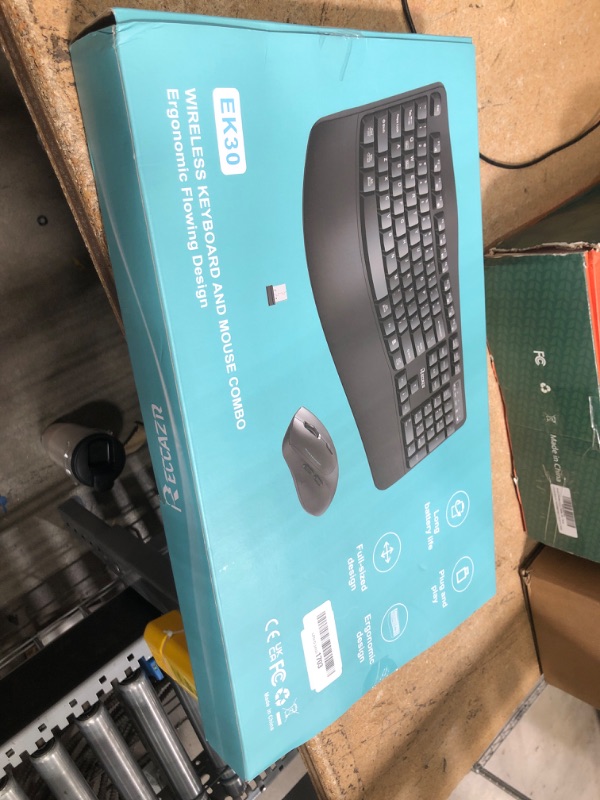 Photo 1 of Ergonomic Wireless Keyboard and Mouse Combo, Wave Keys Keyboard with Wrist Rest for Natural Typing, 3 DPI Adjustable Ergonomic Silent Mouse for Computer/Laptop/Windows/Mac (Black)