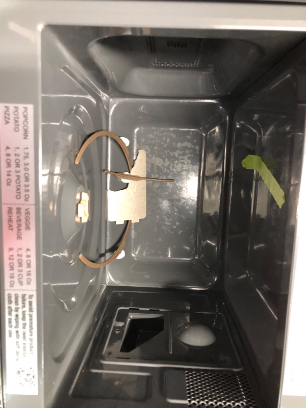 Photo 1 of ***FOR PARTS ONLY - MAJOR DAMAGE - SEE COMMENTS***
SHARP SMC0760KW Compact Countertop Microwave Oven with Removable 10" Carousel Turntable, 0.7 Cubic Feet, 700 Watt CuFt, White