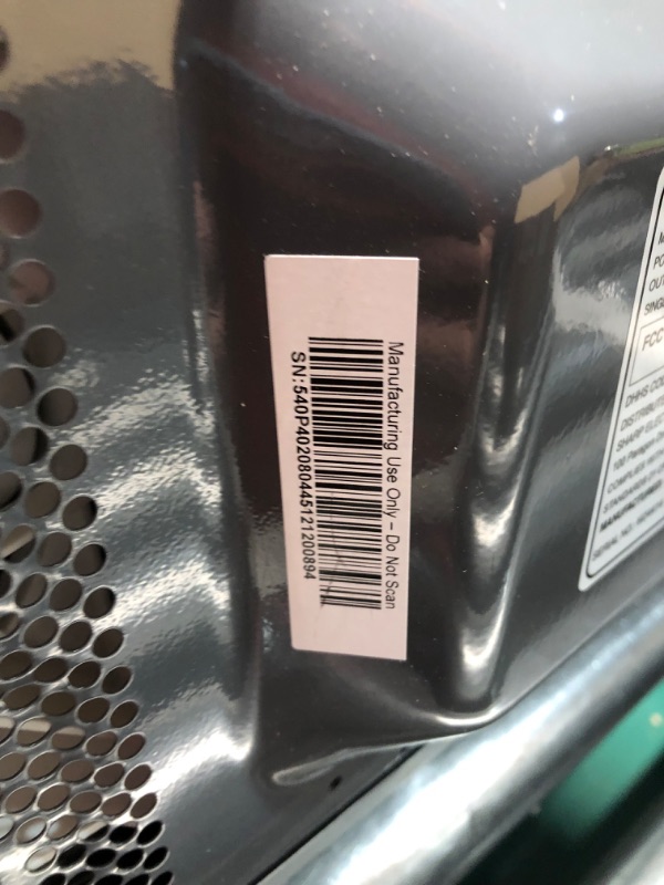 Photo 1 of ***FOR PARTS ONLY - MAJOR DAMAGE - SEE COMMENTS***
SHARP SMC0760KW Compact Countertop Microwave Oven with Removable 10" Carousel Turntable, 0.7 Cubic Feet, 700 Watt CuFt, White
