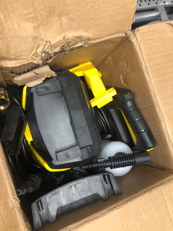 Photo 1 of DECOKTOOL Electric Pressure Washer, 4800PSI Max 3.0GPM Power Washer Electric Powered with 20FT Hose, 35FT Power Cord, 4 Nozzles Foam Cannon High Pressure Washer for Car Patio Garden Fences(Yellow)