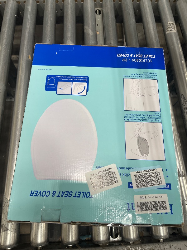 Photo 1 of iFealClear Elongated Toilet Seat with Cover, Oval Toilet Seat Replacement with Toilet Bolts Hinge and Bumpers, Compatible with Kohler, American Standard, TOTO, Soft Close and One-click Release, White
