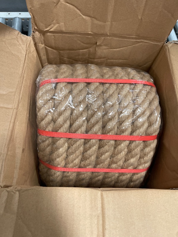 Photo 1 of 1-1/2 in Natural Thick Hemp Rope 50 Ft Twisted Manila Rope Natural Hemp Rope Twisted Manila Rope for Swing, Railings,Nautical,Crafts