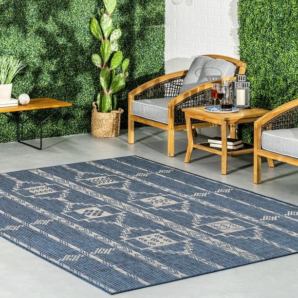 Photo 1 of ***SEE NOTES*** 
nuLOOM Area Rug, 5' x 8', Blue/tan 