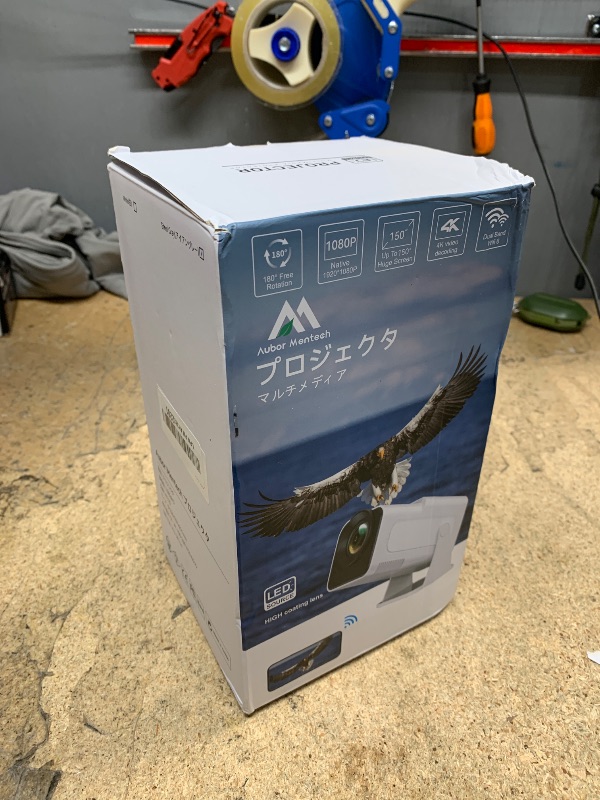 Photo 1 of Mini Projector with WiFi and Bluetooth, 180°Rotatable Portable Projector, 1080P 2.4G/5G WiFi6, Short Throw Smart Projector with Android TV 11.0, Auto Keystone, 150" Screen Theater Projector, Iron Gray