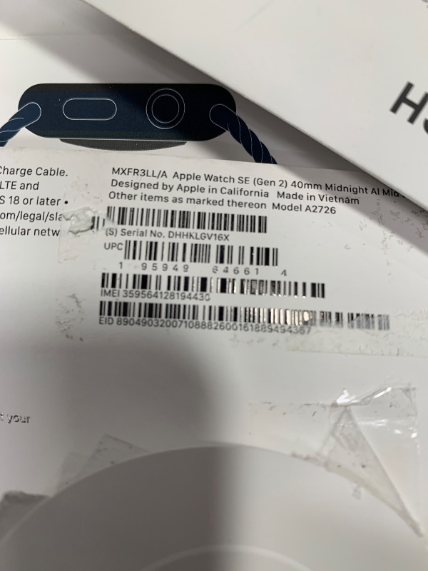Photo 1 of Apple Watch SE (2nd Gen) [GPS + Cellular 40mm] Smartwatch with Midnight Aluminum Case with Midnight Sport Band S/M. Fitness and Sleep Trackers, Crash Detection, Heart Rate Monitor, Retina Display