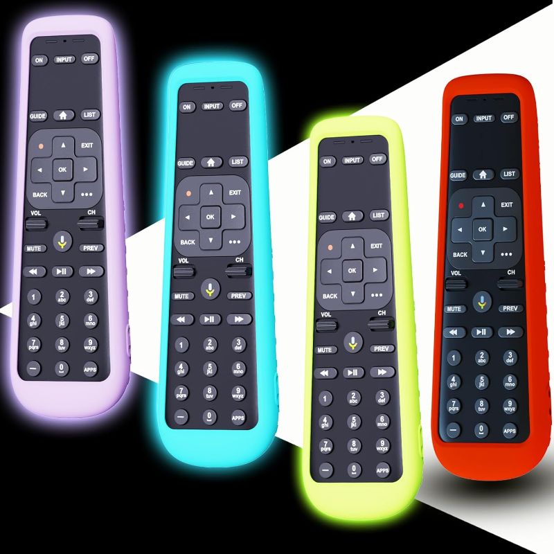 Photo 1 of 4Pack Case Cover for AT&T TV Now DirecTV Receiver Remote Voice Control C71KW, Battery Cover Silicone Skin Sleeve Glow in The Dark Green Red Purple and Blue