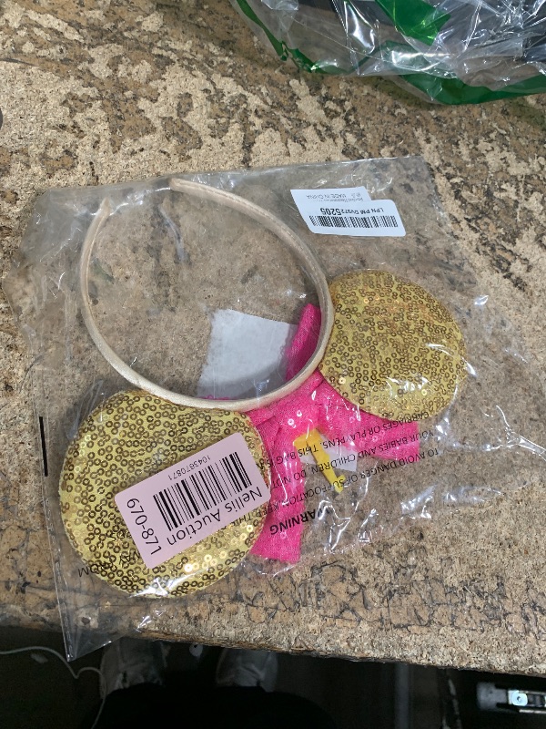 Photo 1 of Bmobuo Princess Mouse Ears Headband for Women Adult, Crown & Star Sequin Mouse Ears Cute Park Ears