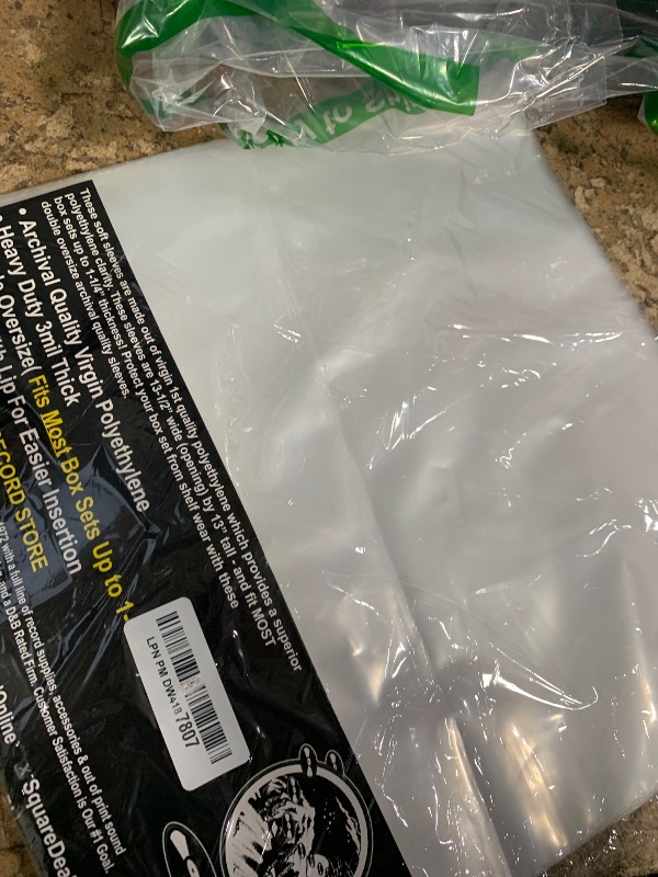 Photo 1 of (25) 12" Double Oversize Record Outer Sleeves - Fits Most Box Sets up to 1.25" - Archival Quality Virgin Heavy Duty 3mil Thick Polyethylene #12SE03DO