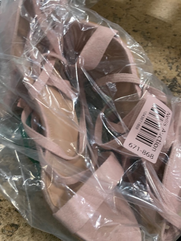 Photo 1 of Allegra K Women's Strappy Lace Up Chunky High Heels Light Pink Heels Sandals 9 M US