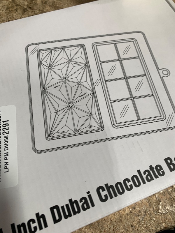 Photo 1 of UWILLION Chocolate Bar Mold Deep Dubai 1 Inch 2 Pcs Pistachio Chocolate Bar Silicone Thick Mold for Stuffed Bar, Large Candy Bar Mould for Filling, Brown