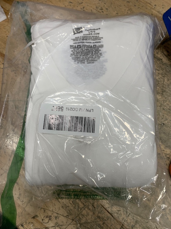 Photo 1 of Hanes Mens Cotton, Moisture-wicking V-neck Tee Undershirts, Multiple Packs And Colors, White, Large US